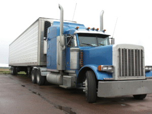 A large blue Big Rig Truck.