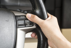 control cruise button On the steering wheel