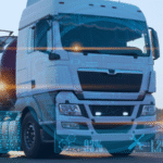 AI-powered semi-truck with digital interface
